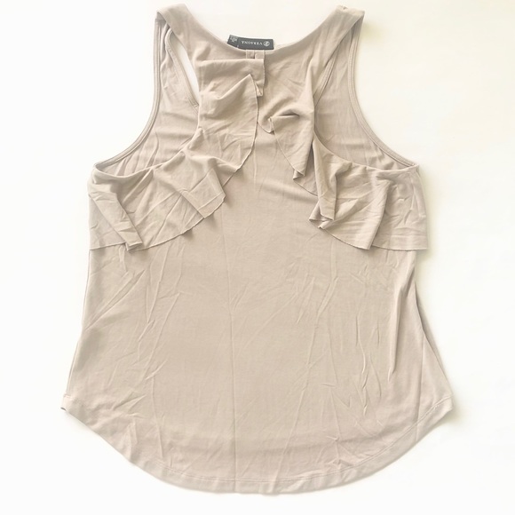 Versona Tops - M Versona Tank Top Ruffle Flutter Camel Tan Sand